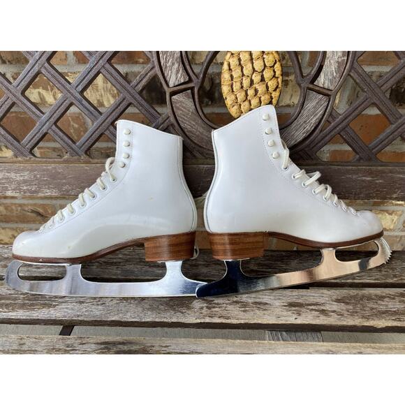 Size 4.5 M Riedell 320 Ice Figure Skates MK Blade Leather Soles - Picture 5 of 9
